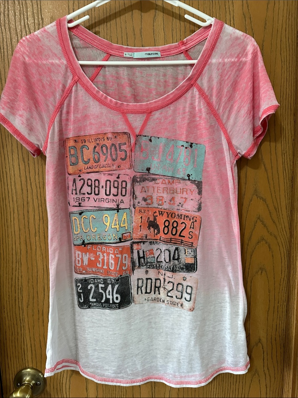 Maurices Pink Ombre License Plate Graphic Tee